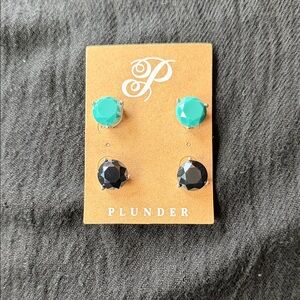 ‼️NWT Plunder Turquoise and Black Gem Earrings. EAR2